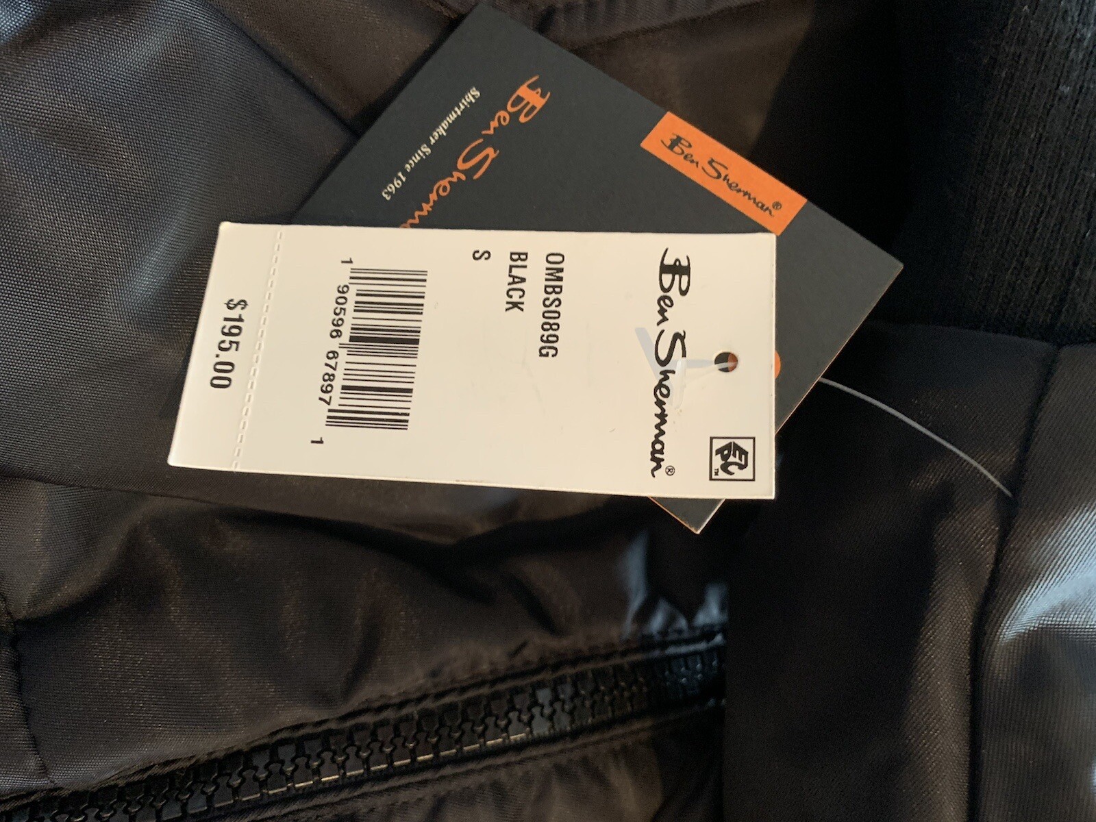 Ben Sherman MA1 Bomber Jacket Black Mens Small Slim Fit Rare RRP $195.00 image 7