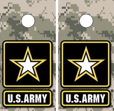 C60 Army Camo Cornhole Board Wrap LAMINATED Wraps Decals Vinyl Sticker