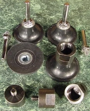 3" ROLL LOCK HOLDERS w 4-1/2" Electric GRINDER ADAPTER MADE IN USA Mandrel