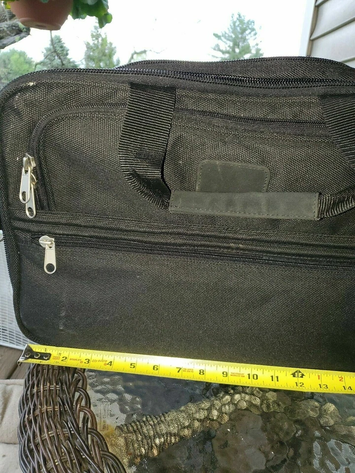 Estojo empresarial Heritage moderno compartimento duplo preto Fab16" laptop sem rodas - Imagem 3 de 4