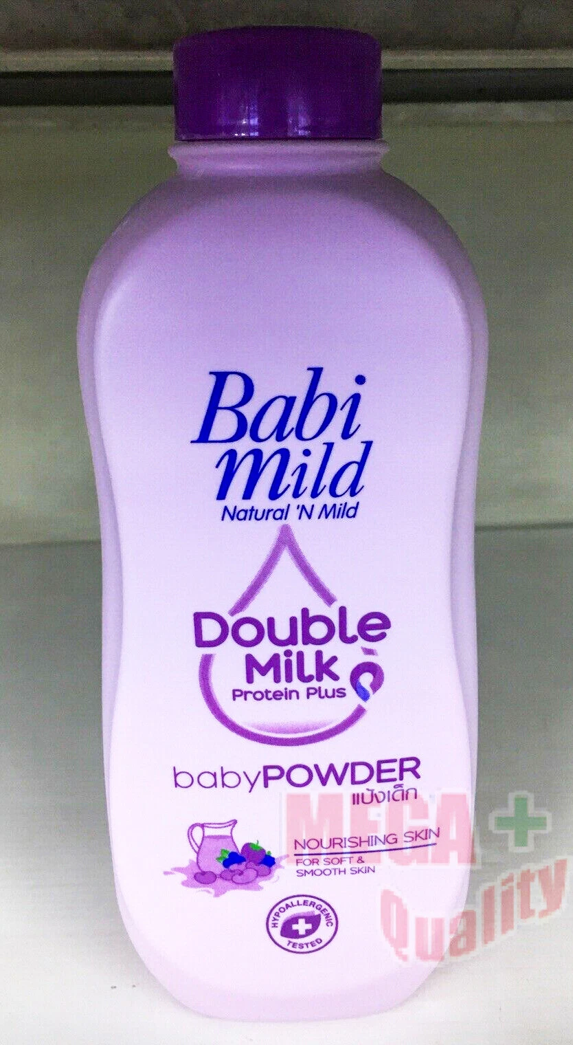 Babi Mild Body Baby Powder Double Milk Protein Dermatological Test 350 Grams.