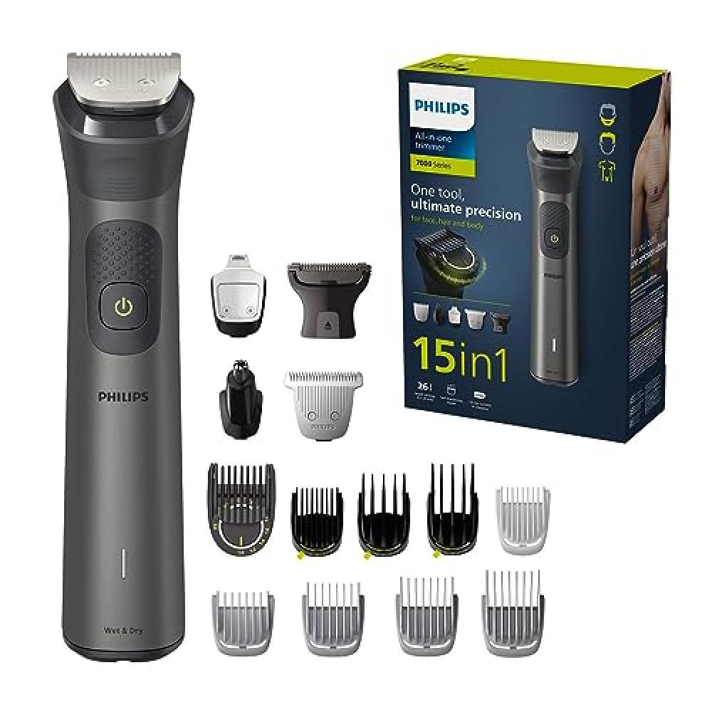 (TG. 14 pezzi) Rifinitore All-in-One Philips serie 7000, Multigroom 15 in 1 per