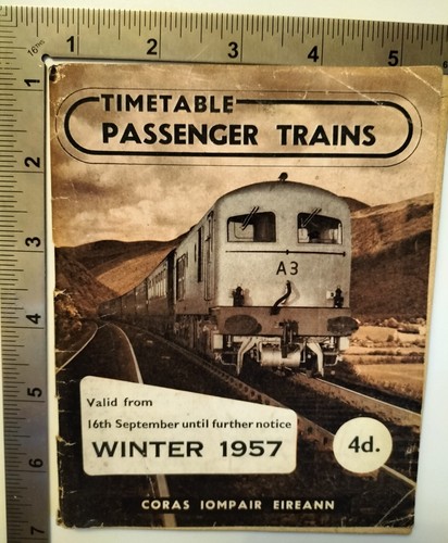 Fahrplan Personenzüge Winter 1957 Coras Iompair Eireann Taschenbuch