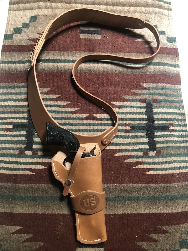 Leather Bandoleer Holster Fits Heritage Rough Rider Ruger Single Six 22 Cal Ammo