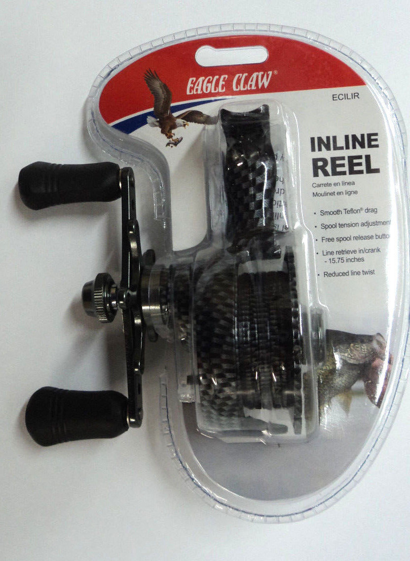 Eagle Claw Inline Ice Reel with Smooth Teflon Drag, for Ice Fishing 