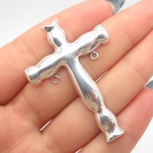 925 Sterling Silver Vintage Terry Mayer Modernist Cross Slide Pendant - 第 1/4 張圖片