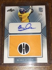 BLAKE GUERIN 2021 Leaf Perfect Game Autograph Jersey Patch #1/1 IOWA HAWKEYES