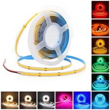 16.4ft COB LED Light 12/24V 384/528 LED/M IP20 Light Strips for Room Cuttable