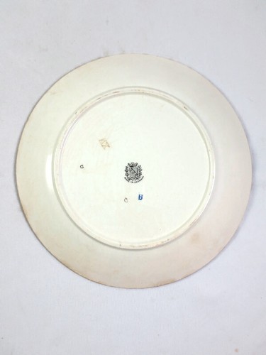 Rare Antique Sarreguemines Germany Set of 5 Transferware Rabbit Plates - Picture 6 of 8