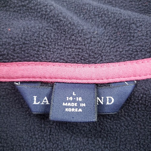 Lands End Fleece Jacket Big Girls Large 14-16 Pink Full Zip Pocket Mock Neck - Picture 5 of 12