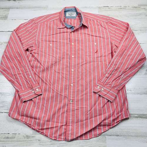 Nautica Sea Voyage Shirt Mens XL Red 