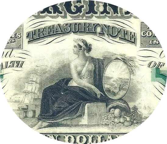 $10 1862 VIRGINIA TREASURY NOTE ~ GOV. FLOYD ~ SUPER GEM UNCIRCULATED 66 SPQ - Image 2 of 3