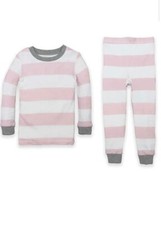 Organic Pajamas Pink  white stripes Burts Bees Kids ORIGINAL PACKAGING  NEW 