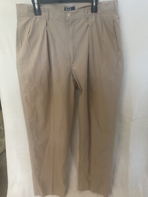 ralph lauren polo pants 38 x 34 light tan blue label classic fit pleated