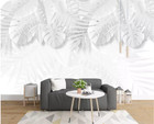 3D White Leaves G1220 Wallpaper Wall Murals Removable Self-adhesive Honey