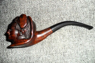 Vintage Estate Pfeife Real Briar French Made handgeschnitzt Damen Kopf kaum geraucht