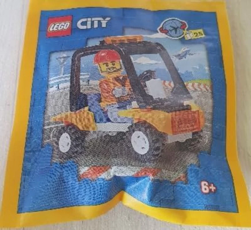 LEGO City: Airport Construction Worker Minifigure with Service Car - Image 2 of 4
