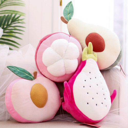 peach fruit cushion