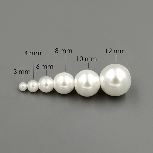 White Czech Glass Pearl Top Quality Round Beads Jewelry Making Loose Beads 6 mm - Picture 6 of 6