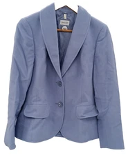 Horst Basler Womens Blazer Jacket Periwinkle Wool Blend 