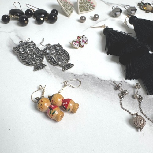 Statement Earrings Lot Boho Dangle Drop Tassel Owl Heart Stud Earrings - Picture 2 of 4
