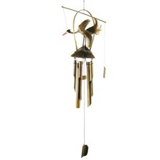 Windspiel Klangspiel Bambus Klang Deko Terrasse Garten Türglocke Vogel Kranich