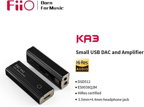 FiiO JadeAudio KA3 Mini Cuffie e Amplificatori USB/DAC con Uscite da 3,5 e 4,4 mm, DSD512 - Foto 3 di 7