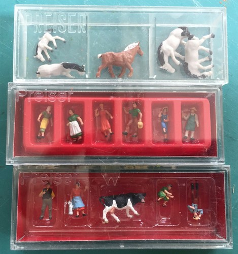 Figurines Preiser échelle N – Fermiers Et Chevaux – Lots 9039 9040 79039 – Neufs