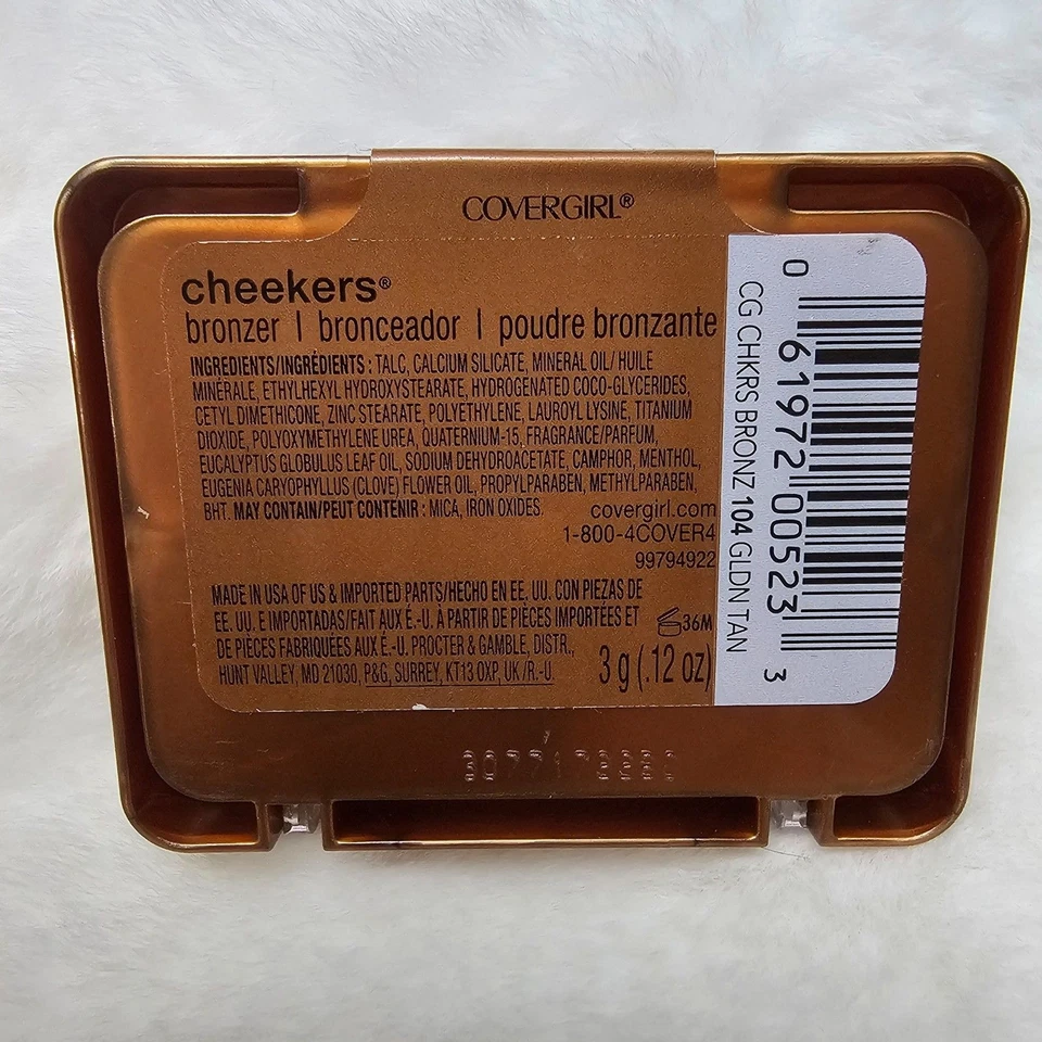 NOS Cover Girl Cheekers Bronzer 104 Golden Tan .12 oz Sealed - Image 2 of 3