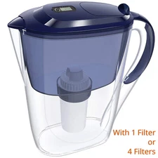 3.5L 10-Cup Water Filter Pitcher w Filters TDS BPA-Free Drinking Water Purifier