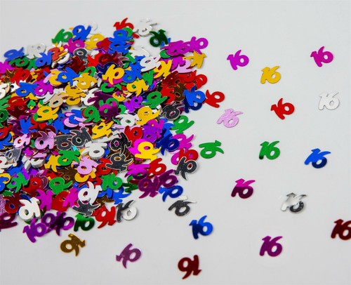 16th Multicolour Confetti Tabletop Sprinkle Anniversary Birthday Party Decor X2