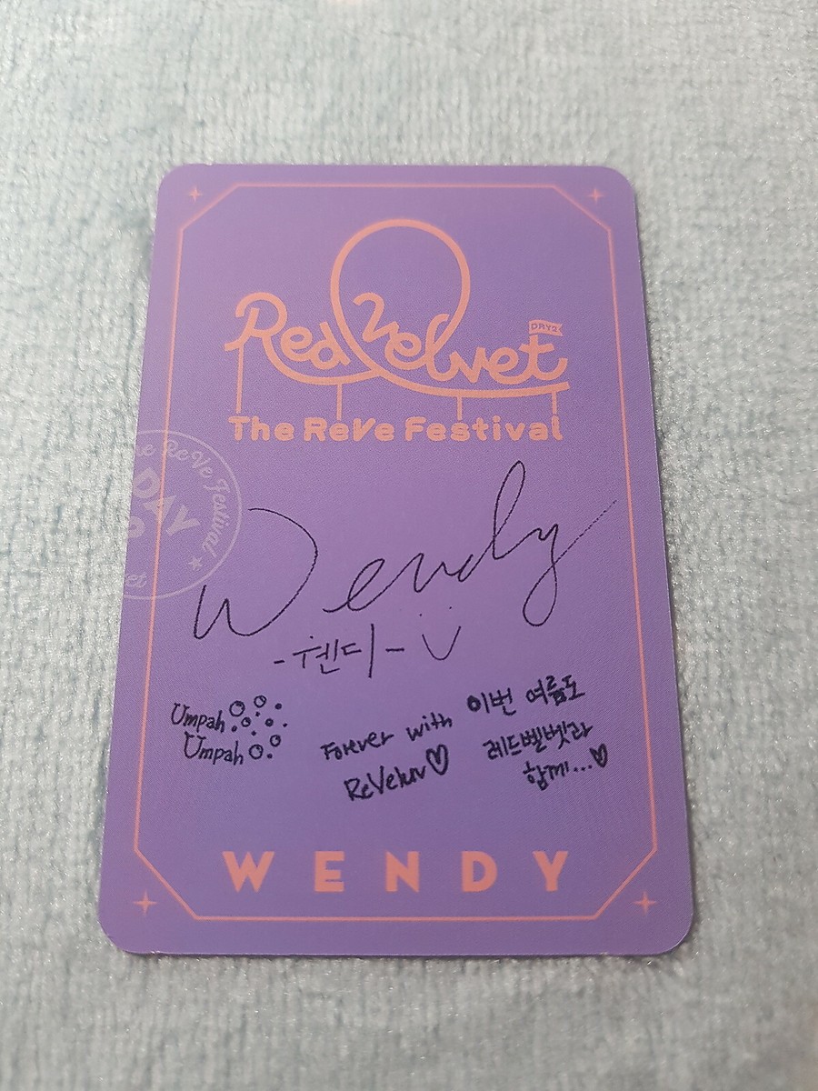 Red Velvet Day2 umpah umpah トレカ ウェンディ Red Velvet The Reve Festival Day 2 Umpah Umpah Official