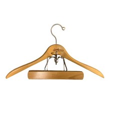 Vintage The Setwell 18" Wood Suit Hanger with Pant Trouser Clamp