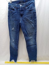 Lucky Brand Jeans Womens 4/27 Ankle Blue Stretch Blend Denim Distressed Bottoms