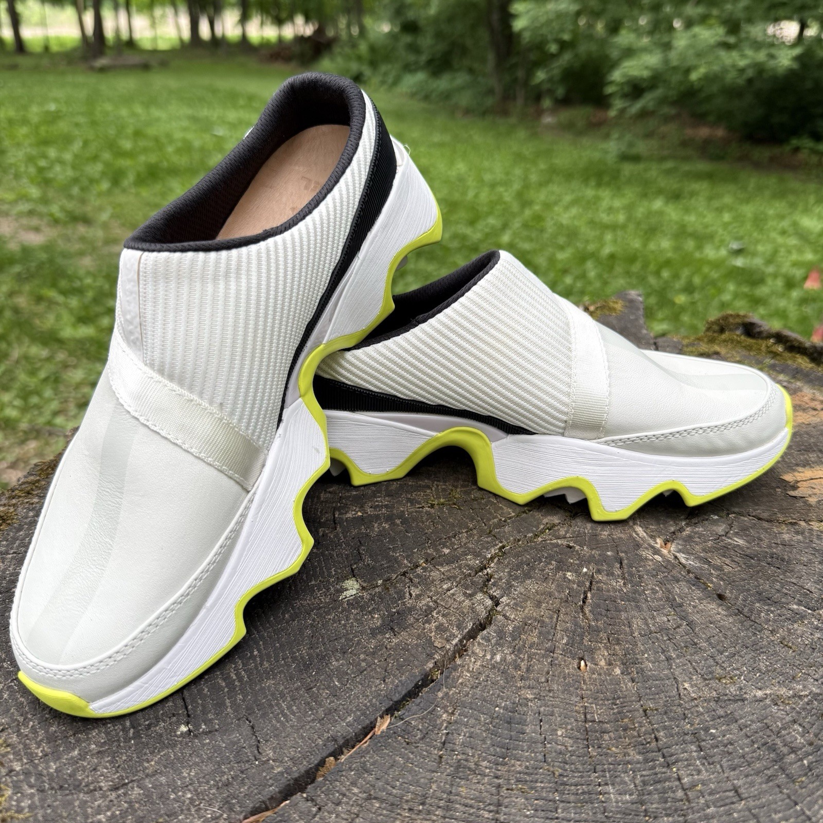 SOREL Kinetic Impact Slip On Shoes Womens 8 White Lime Sneakers NL4955