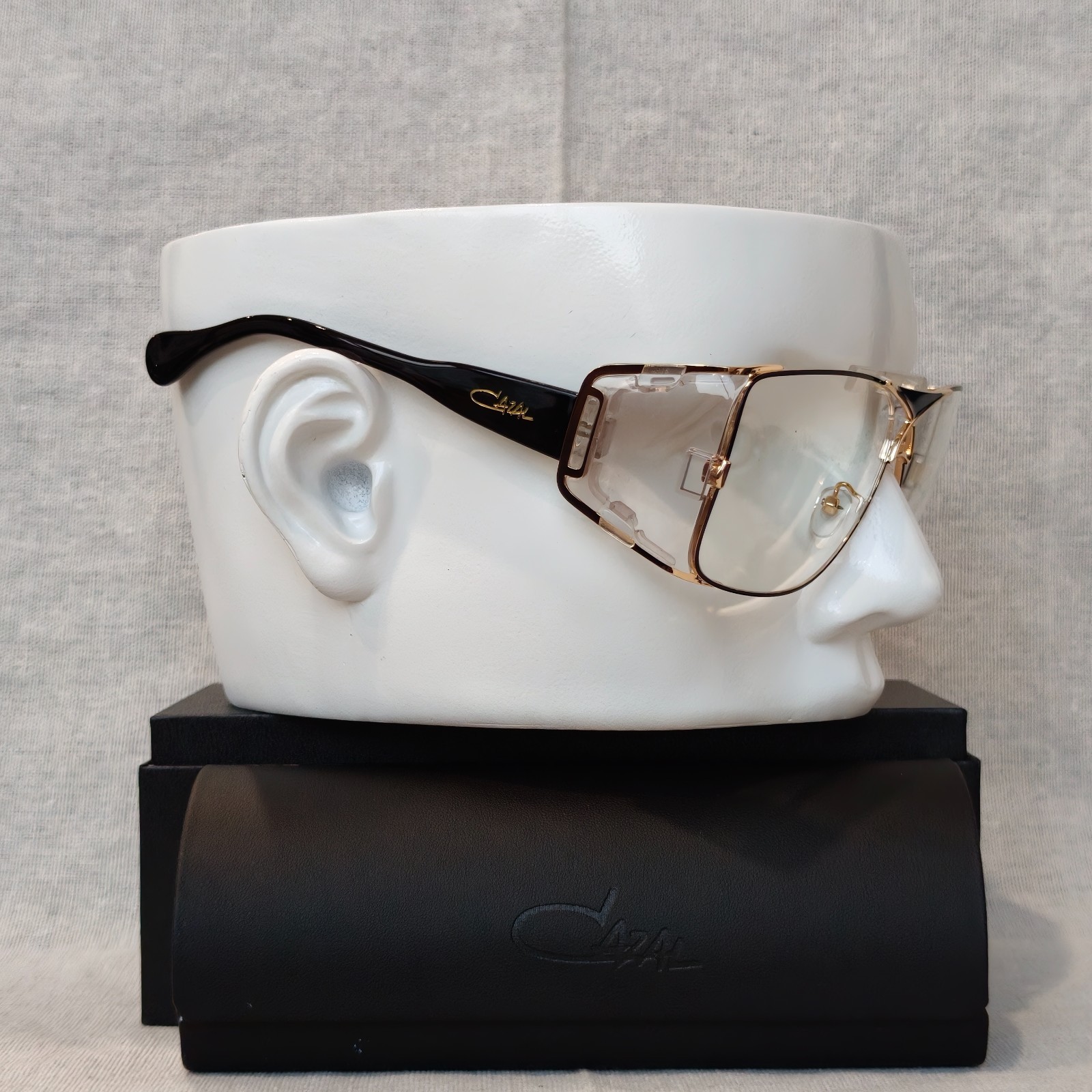 CAZAL LEGENDS 955 Havana Clear-Gold Black Temple Sunglasses Unisex