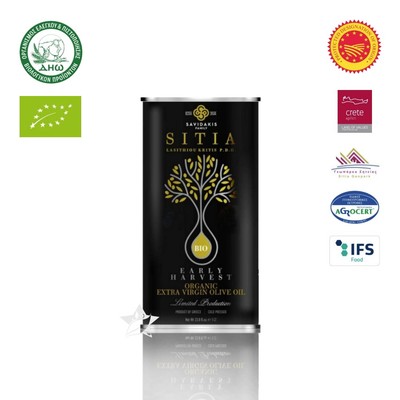 SAVIDAKIS 12537 Organic Natives Olivenöl Extra Frühe Ernte 3L Dose PDO Lassithi