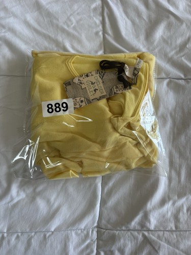 New Chelsea & Violet Buttercup Yellow Linen V-Neck Mini Dress Size Large - Picture 12 of 12