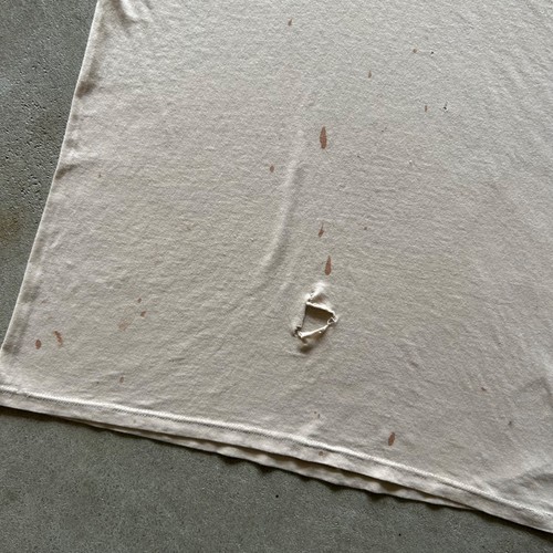 Vintage 80s Military Stencil Shirt Size Large Tan Marx PT Distressed USA Made - Picture 6 of 7