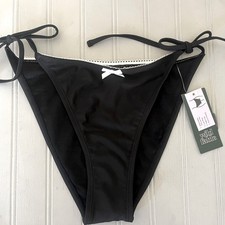 Wild Fable Low Rise High Leg Extra Cheeky Bikini Bottom Womens Small Black NWT