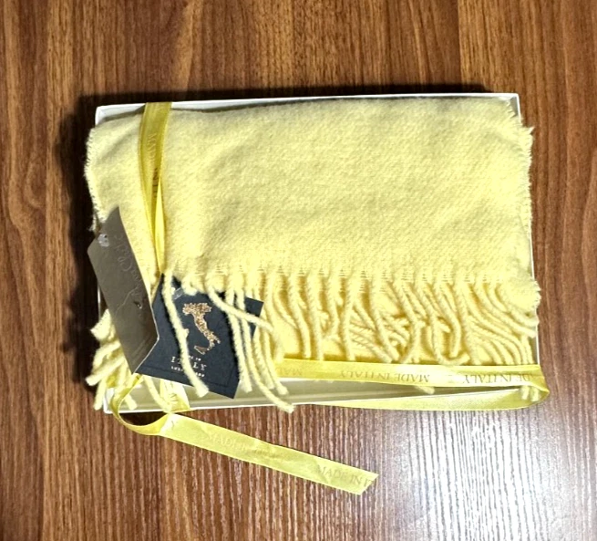 New Christie Chiti Pure Wool Rectangular Scarf Made In Italy 73''x 10''