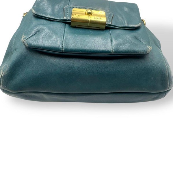 OLD COACH Hand Bag Green Gold 14783 Vintage Leather F… - Gem