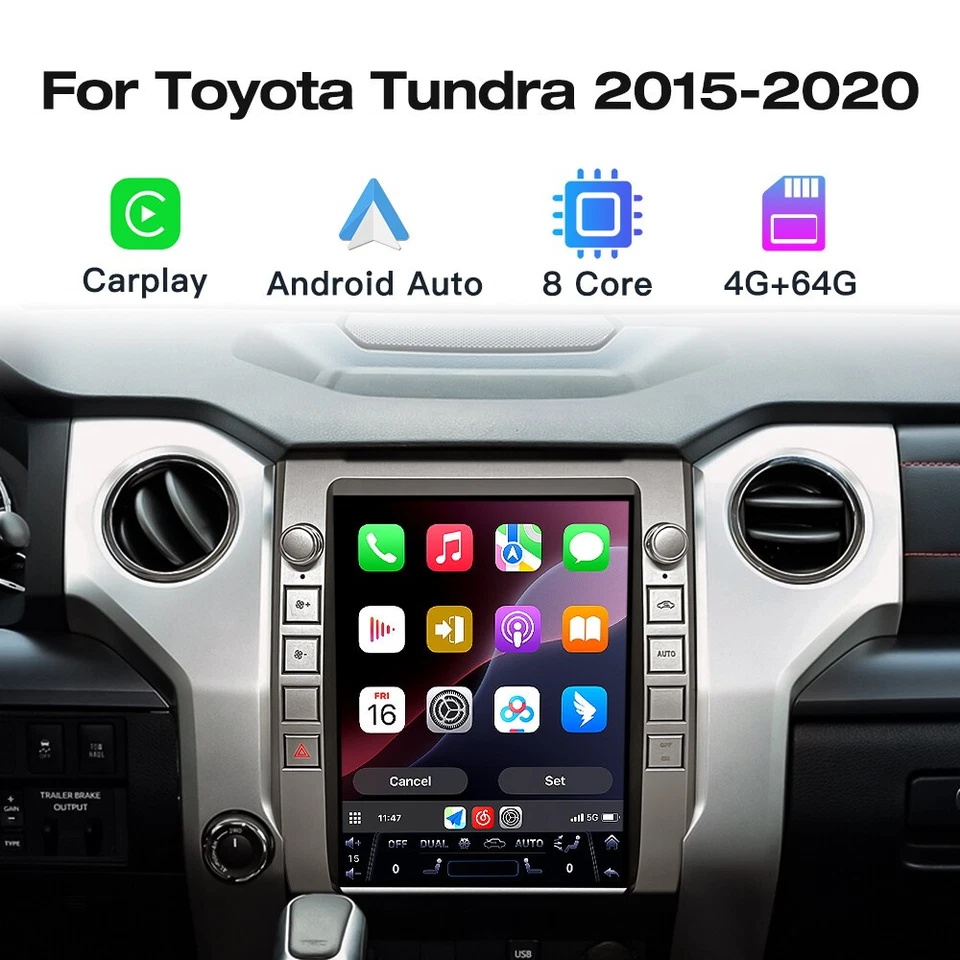 Android 13 Tesla Style Car Stereo 12.1" 4+64GB for Toyota Tundra 2015–2020 - Image 2 of 4