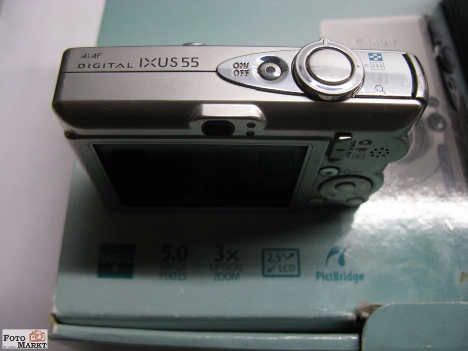 Set: Canon Digitalkamera Digital IXUS 55 IS Zoom-Objektiv 3x lens + SD-Karte - Bild 3 von 4