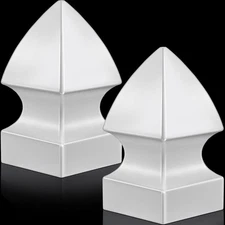 Lothee 2 Pcs Vinyl Post Cap Gothic 5'' X 5'', White 