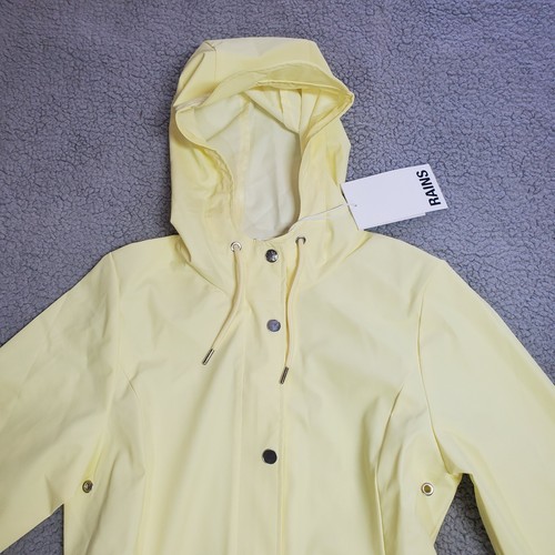 RAINS Curve Damen Jacke Größe XS wasserdicht Regenmantel mit Kapuze Strohgelb - Bild 6 von 14