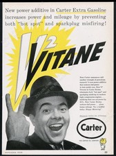 1959 Carter oil gas with V2 Vitane happy man photo vintage print ad