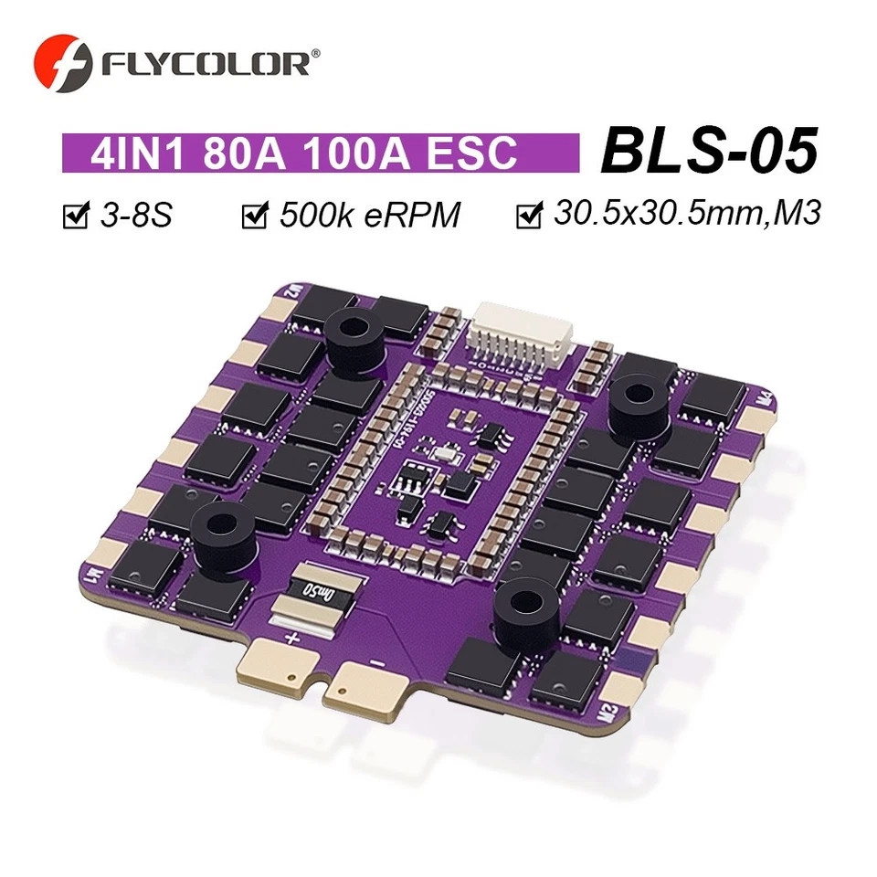 FLYCOLOR BLS-05 80A 100A ESC 4in1 3-8S For Flycolor F4/F7/H7 Flight Controller - Image 2 of 4