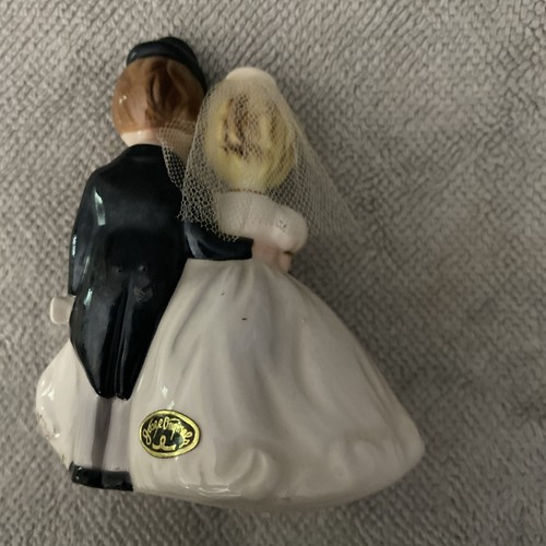 Vintage Figurine Josef Original Bride Groom Cake Topper 4” - Picture 2 of 6