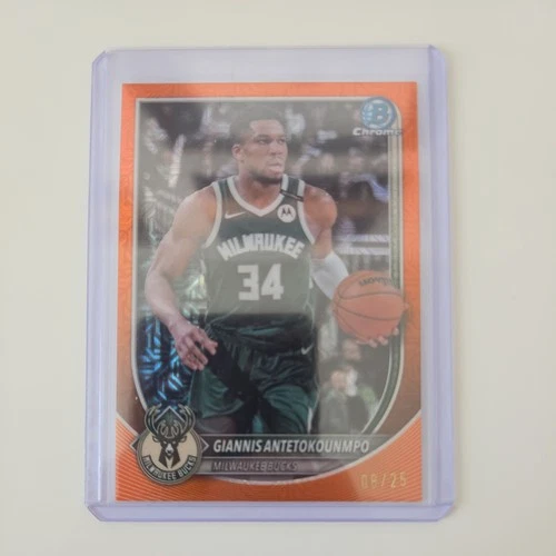2025 Bowman Mega Box Basketball Orange Mojo Refractor Giannis Antetokounmpo #BCV-80